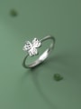 thumb 925 Sterling Silver Flower Minimalist Band Ring 2