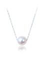 thumb S925 sterling silver single pearl necklace 0
