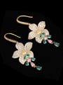 thumb Brass Cubic Zirconia Flower Luxury Hook Earring 0