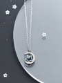 thumb 925 Sterling Silver Cubic Zirconia moon star Necklace 1