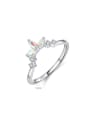 thumb 925 Sterling Silver Cubic Zirconia Crown Minimalist Band Ring 2