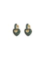 thumb Brass Cubic Zirconia Heart Luxury Huggie Earring 3