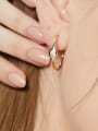 thumb Brass Rhinestone Geometric Minimalist C Shape Stud Earring 1