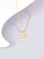 thumb Titanium Bead chain Minimalist Smiley pendant Necklace 2