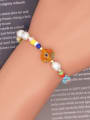 thumb Tila Beads Freshwater Pearl Multi Color Round Minimalist Stretch Bracelet 1