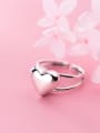 thumb 925 Sterling Silver Heart Minimalist Free Size Ring 1
