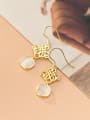 thumb 925 Sterling Silver With Gold Plated Minimalist Square Hook Earrings 2