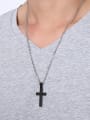 thumb Stainless Steel Simple Smooth Cross Necklace 2