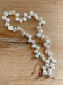 thumb 925 Sterling Silver Freshwater Pearl Geometric Vintage Necklace 0