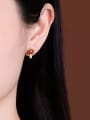 thumb 925 Sterling Silver Carnelian Mushroom Cute Stud Earring 1