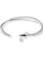 thumb 925 Sterling Silver Minimalist  Paper plane double layer small silver beads Strand Bracelet 0