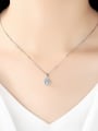 thumb 925 Sterling Silver Cubic Zirconia simple zircon Flower Pendant Necklace 1