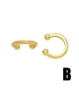 thumb Brass Geometric Hip Hop Clip Earring 2