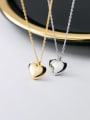 thumb 925 Sterling Silver  Minimalist  Smooth Heart Pendant Necklace 0