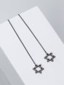 thumb 925 Sterling Silver  Minimalist Black  Six-Pointed Star Chain Threader Earring 3
