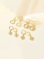 thumb Brass Cubic Zirconia Clover Trend Huggie Earring 2