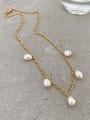 thumb 925 Sterling Silver Freshwater Pearl Irregular Vintage Necklace 0