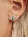 thumb 925 Sterling Silver Cubic Zirconia Dragonfly Dainty Stud Earring 1