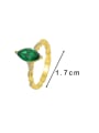 thumb Brass Cubic Zirconia Water Drop Minimalist Band Ring 1
