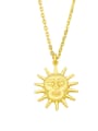 thumb Brass Sun Moon Vintage Necklace 1
