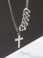 thumb 925 Sterling Silver Cross Vintage Hollow Chain Necklace 4