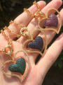 thumb Copper Rhinestone Heart Vintage Pendant Necklace 2