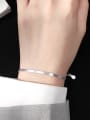 thumb 925 Sterling Silver Minimalist Flat snake bone chain bracelet  Link Bracelet 1