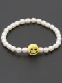 thumb Freshwater Pearl Multi Color Smiley Minimalist Stretch Bracelet 2