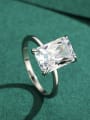 thumb 925 Sterling Silver Cubic Zirconia Rectangle Dainty Band Ring 2