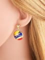 thumb Brass Enamel Insect Hip Hop Huggie Earring 2
