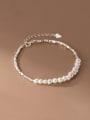 thumb 925 Sterling Silver Imitation Pearl Geometric Minimalist Handmade Beaded Bracelet 2