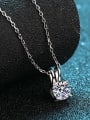 thumb Sterling Silver Moissanite Square Dainty Necklace 1