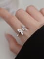 thumb 925 Sterling Silver Cubic Zirconia Butterfly Dainty Band Ring 1