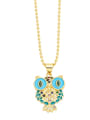 thumb Brass Cubic Zirconia Owl Vintage Necklace 2