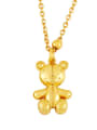 thumb Brass Cute Smooth Bear  Pendant Necklace 2