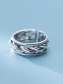 thumb 925 Sterling Silver  Retro twist multilayer  Free Size Ring 3