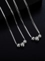 thumb 925 Sterling Silver Round  Bead Minimalist Multi Strand Necklace 0