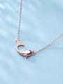 thumb 925 Sterling Silver Fashion cute diamond dolphin Necklace 2