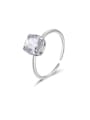 thumb 925 Sterling Silver Cubic Zirconia Square Vintage Band Ring 0