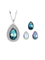 thumb 925 Sterling Silver Austrian Crystal Water Drop Classic Necklace 0