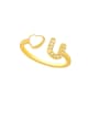 thumb Brass Enamel Cubic Zirconia Heart Trend Band Ring 3