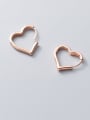 thumb 925 Sterling Silver Hollow Heart Minimalist Stud Earring 1