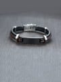 thumb Stainless Steel With Simple Square Men's Leather Bracelet 3
