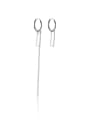 thumb 925 Sterling Silver With Platinum Plated Simplistic  Hollow Geometric Drop Earrings 0