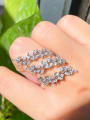thumb Brass Cubic Zirconia Leaf Luxury Band Ring 1