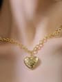 thumb Brass Rhinestone Ethnic Heart Earring and Necklace Set 4