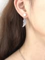 thumb 925 Sterling Silver Imitation Pearl White Leaf Vintage Drop Earring 3
