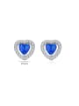 thumb 925 Sterling Silver Cubic Zirconia Heart Dainty Stud Earring 2
