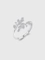 thumb 925 Sterling Silver Cubic Zirconia Leaf Cute Band Ring 0