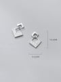 thumb 925 Sterling Silver Cubic Zirconia Geometric Minimalist Drop Earring 2